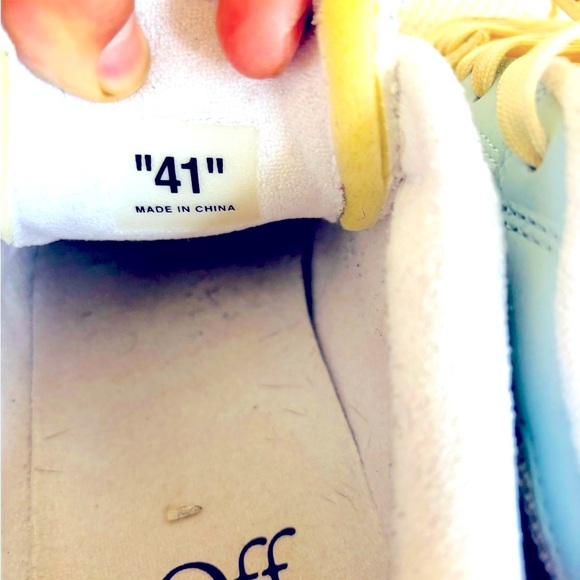 Off-White Sneakers in Cream and Burgundy - Picture 11 of 16